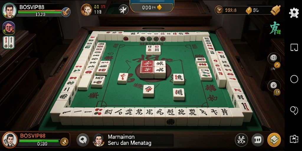 Tampilan gameplay seru dan menantang di BOSVIP88 Mahjong.