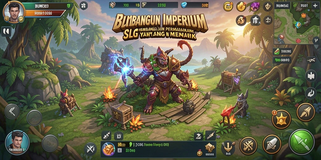Gameplay menarik dalam BUMI303 yang menunjukkan strategi membangun kerajaan.