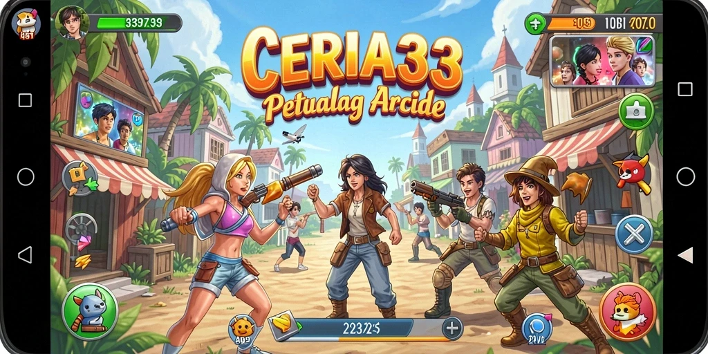 Tampilan gameplay CERIA33 yang penuh warna dan seru.