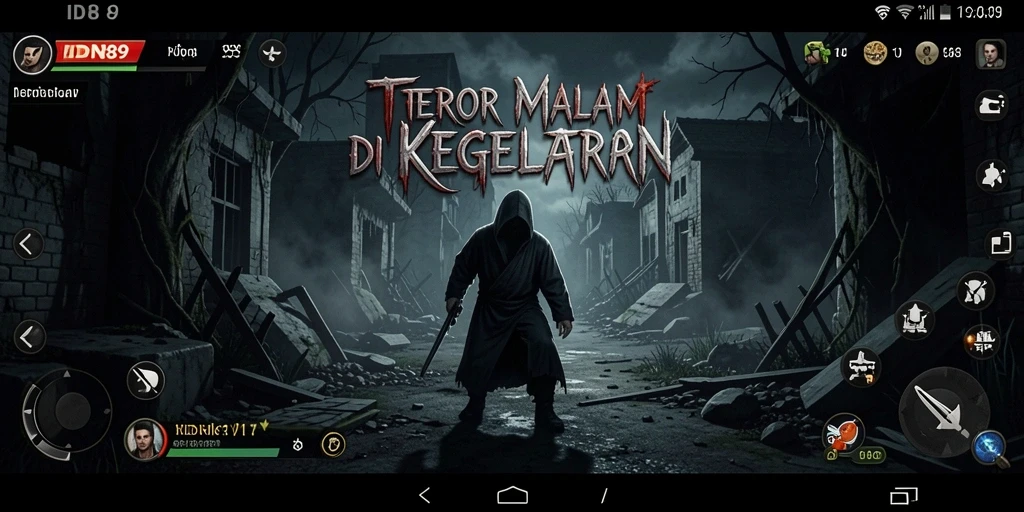Screenshot gameplay IDN89 menampilkan suasana horor yang mendebarkan.