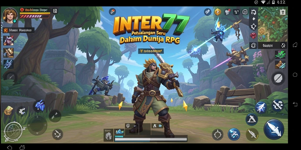 Screenshot INTER77 menampilkan aksi seru dalam pertarungan RPG.