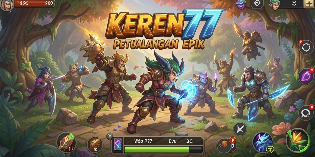 Tangkapan layar dari gameplay RPG KEREN77 yang mendebarkan.