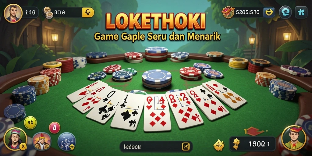 Screenshot gameplay LOKETHOKI menampilkan keseruan permainan Gaple.