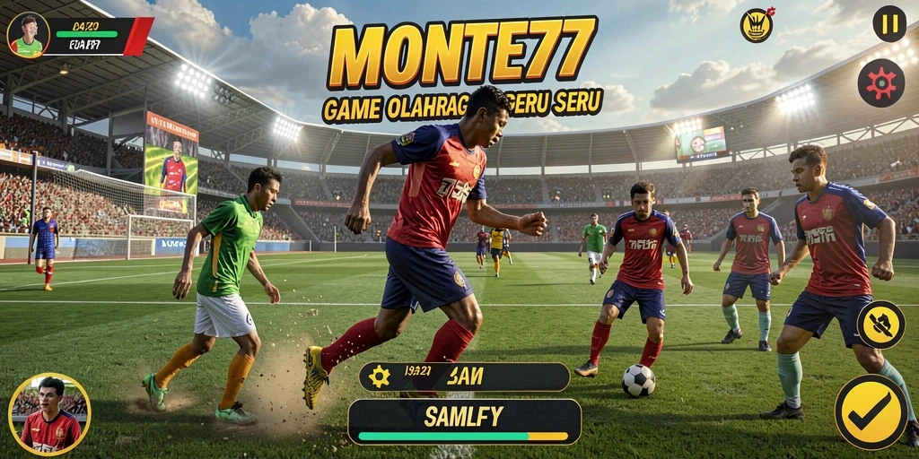 Tampilan gameplay <strong>MONTE77</strong> yang menarik dan penuh aksi olahraga.