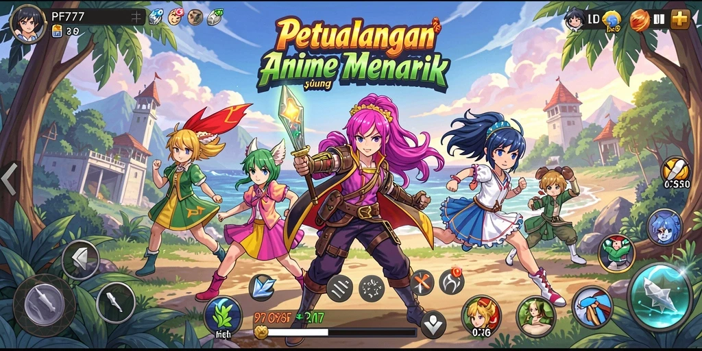 Tampilan gameplay PF777 yang mengagumkan dengan aksi karakter Anime.