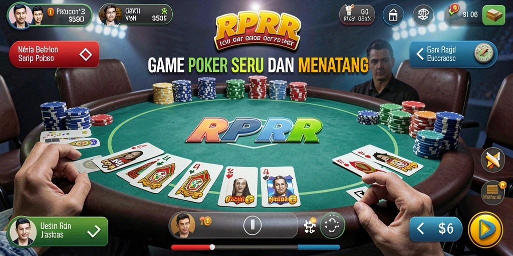 Screenshot gameplay poker RPRR yang menampilkan suasana pertandingan.