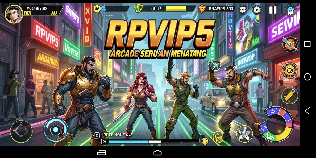 Tangkapan layar gameplay RPVIP5 yang menampilkan suasana permainan Arcade yang mendebarkan.