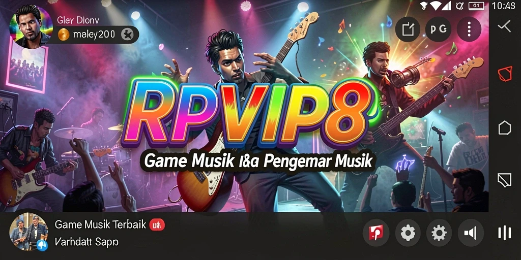 Tampilan gameplay RPVIP8 yang seru dengan berbagai lagu.