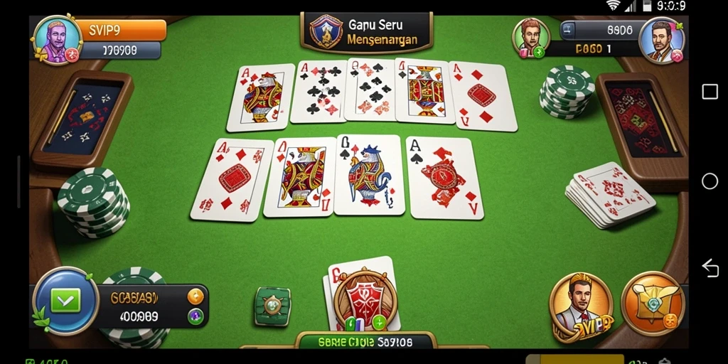 Tampilan gameplay Gaple di SVIP9 yang seru dan interaktif.
