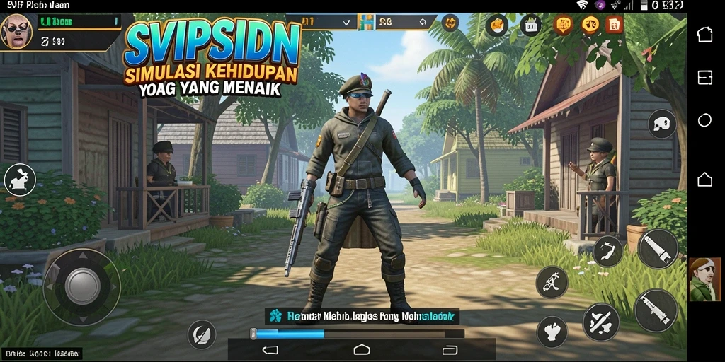 Screenshot SVIPSIDN menampilkan interaksi karakter yang dinamis dan dunia yang indah.
