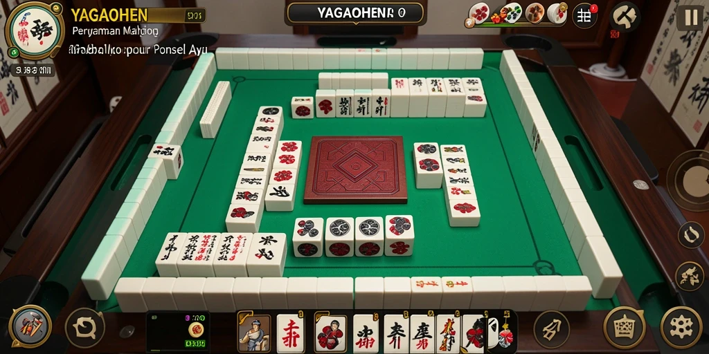 Tangkapan layar gameplay utama YAGAOHEN yang menampilkan tantangan Mahjong.